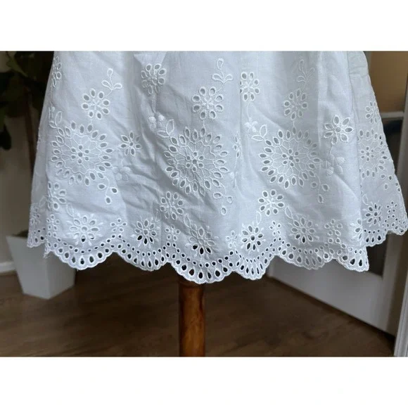 ZARA White Eyelet Embroidered Sleeveless Dress Size M NWT Summer Casual Cotton - Picture 3 of 9